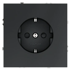Изображение Розетка встраиваемая VOLTUM S70 с заземлением и защитными шторками 16А (графит)