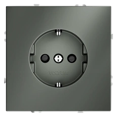 Изображение Розетка встраиваемая VOLTUM S70 с заземлением и защитными шторками, 16А, (титан)